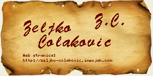 Željko Čolaković vizit kartica